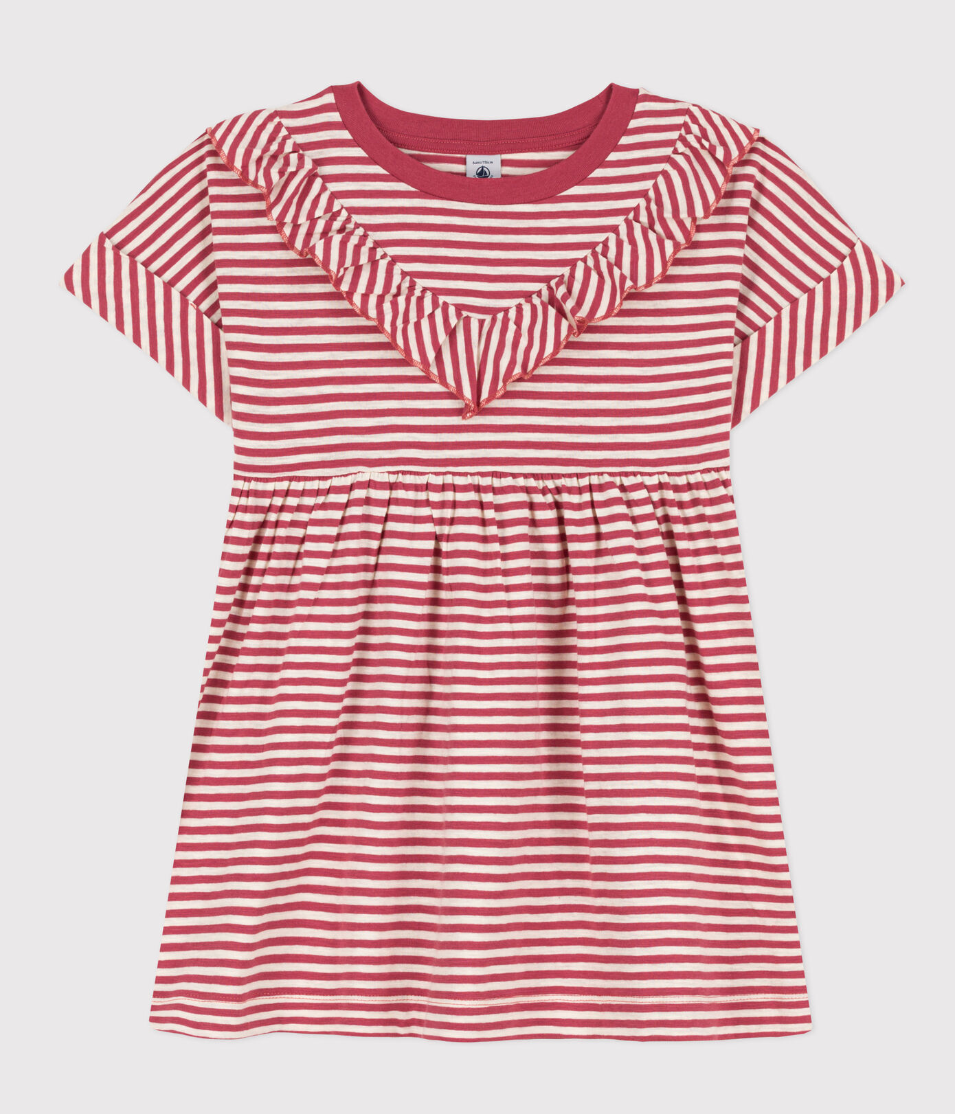 Robe rayée en jersey flammé enfant fille