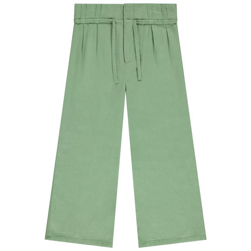 Pantalon large en toile unie pour fille - Vert
