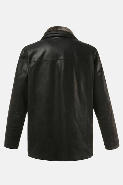 Lederjacke, Porc-Leder, Stehkragen, Webpelz Blende, Steppfutter