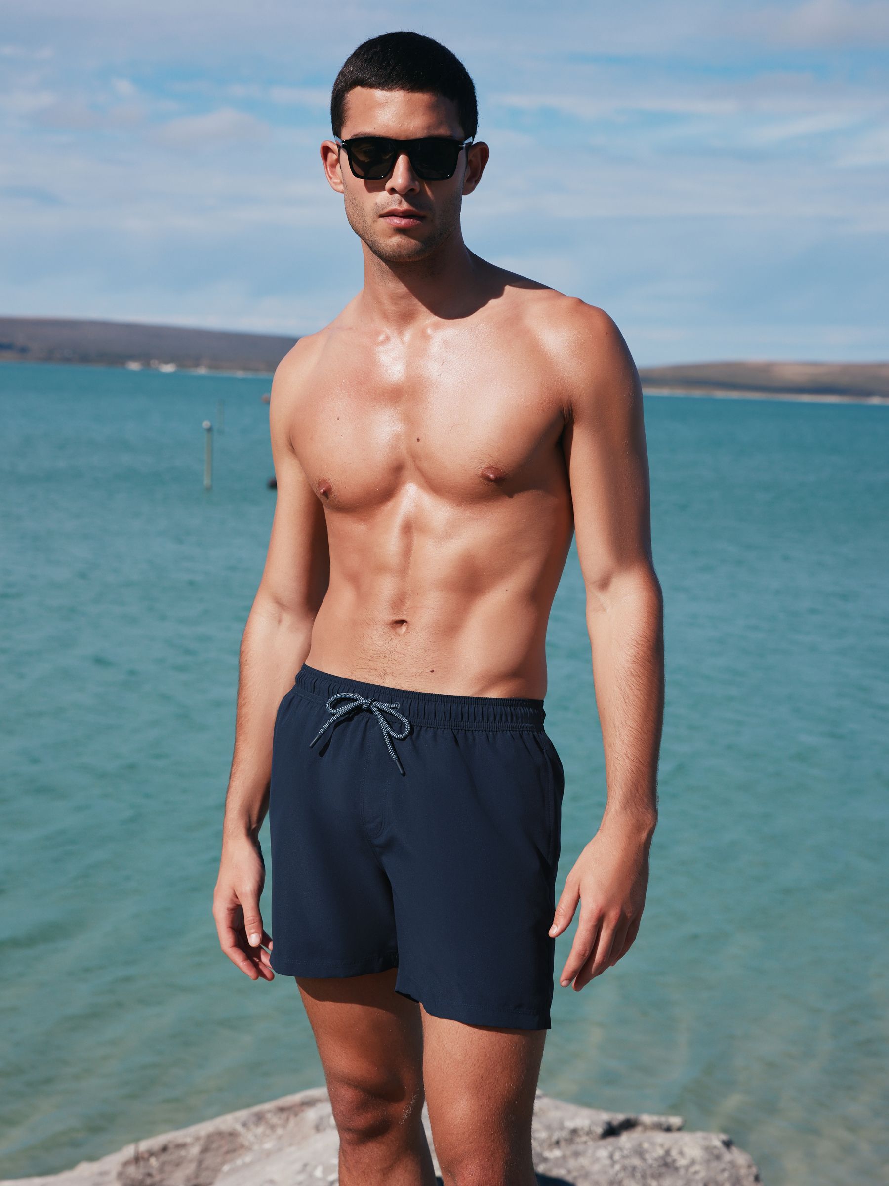 Leiblauw/marineblauw - Essential zwemshorts 2 stuks