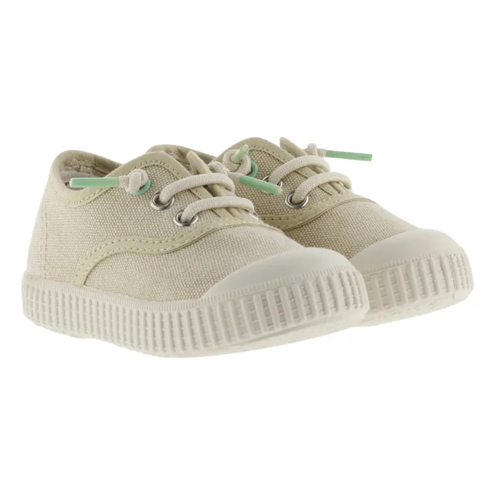 Victoria Baskets Lacets Elastiqués Lona Lavada | Beige