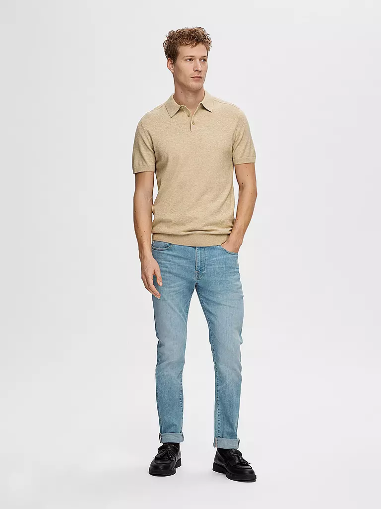 SELECTED Poloshirt SLHBERG beige