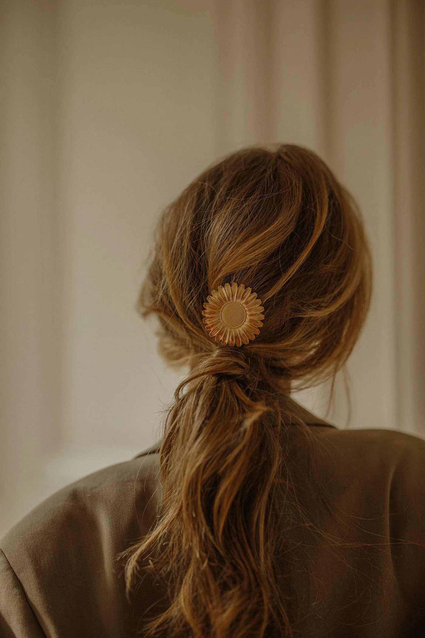 MAÏA - Maxi barrette fleur plaqué argent | Doré