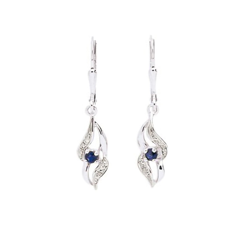 Boucles d'oreilles Femme pendantes - saphir - Or 18 Carats