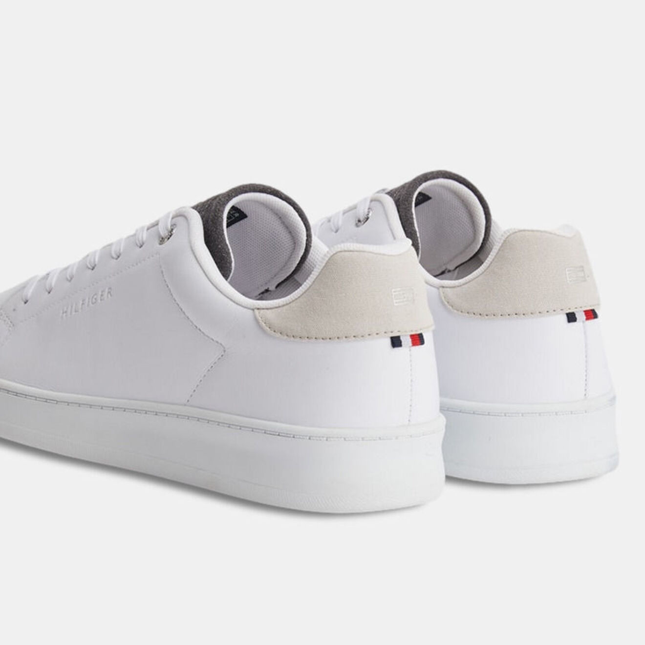 Tommy Hilfiger Baskets en Cuir Retro Court Clean blanches