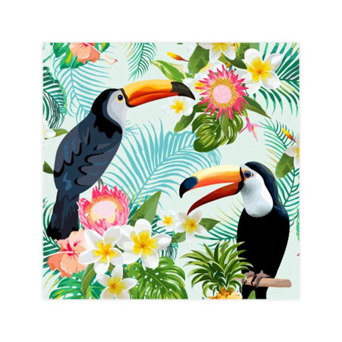 SET 20 SERVIETTES COCKTAIL 3 PLIS 25X25CM BIRDS