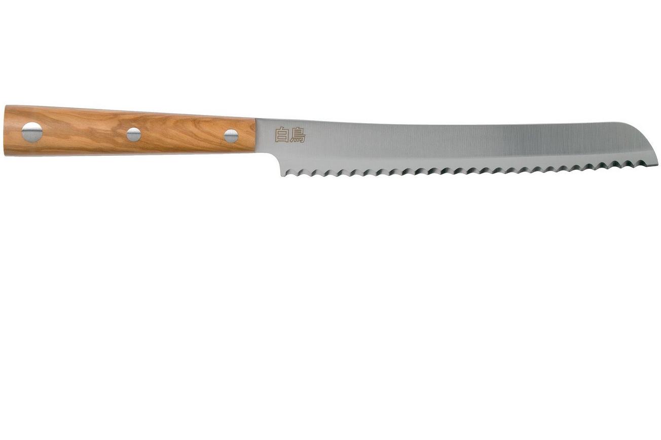 Due Cigni Hakucho pankiri/ broodmes 21 cm, olijfhout