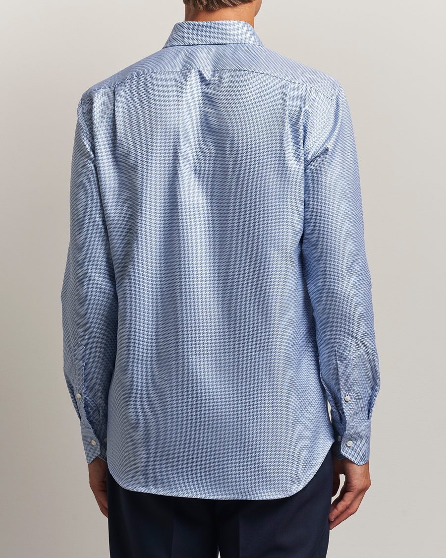 Stenströms Regular Fit Diagonal Cut Away Shirt Blue