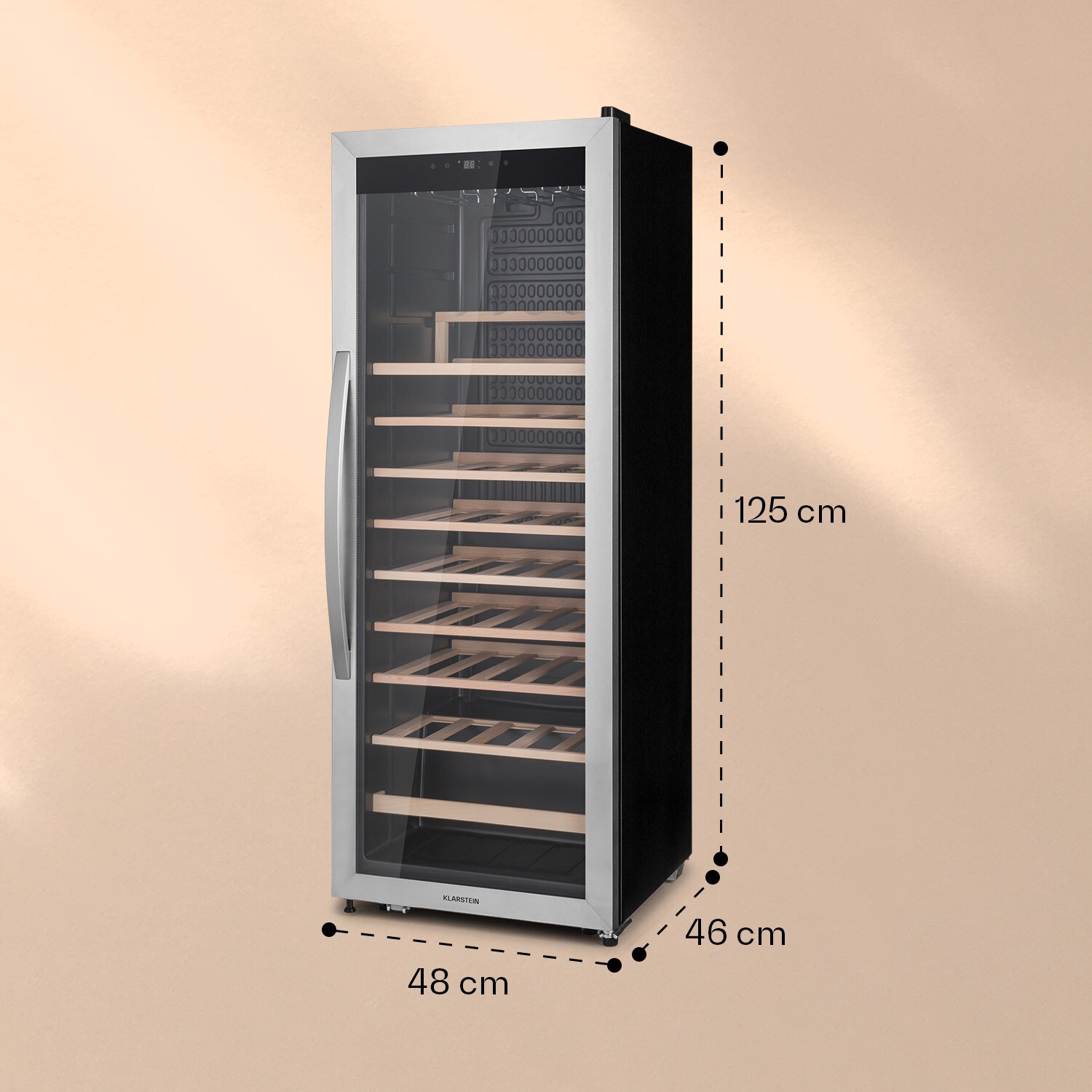 Vinamour 46 Uno Weinkühlschrank 1 Zonen 155 L/46 Fl. 4-18 °C Edelstahl