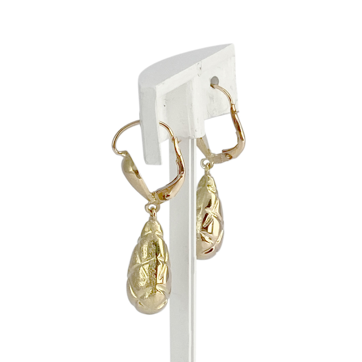Boucles d'oreilles d'occasion or 750 jaune forme goutte