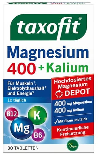 Taxofit Magnesium 400 + Kalium Tabletten 30 Stück