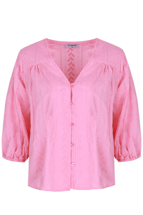 Fluresk roze dames blouse
