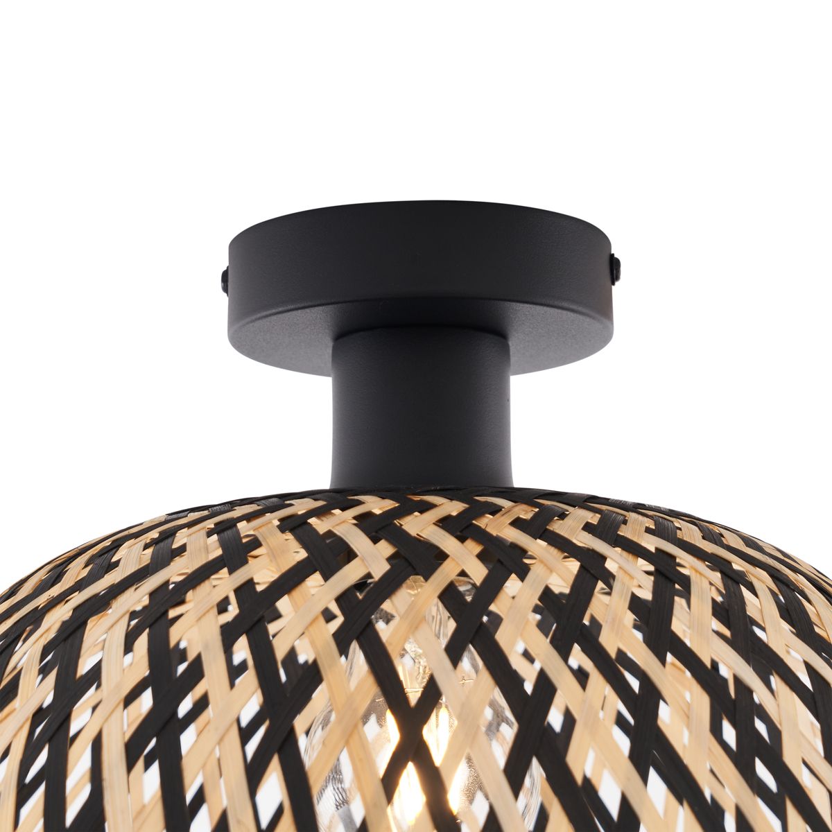 Art Deco plafondlamp zwart bamboe 40cm - Alka