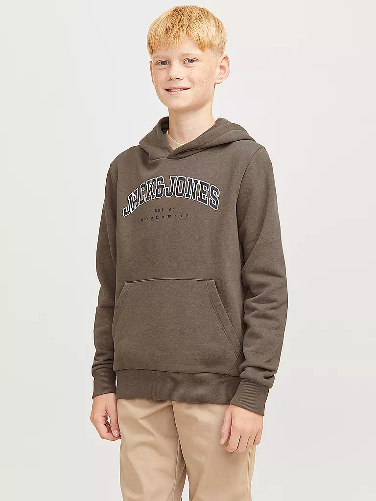 JACK & JONES Jungen Kapuzensweater - Hoodie JJECALEB  braun