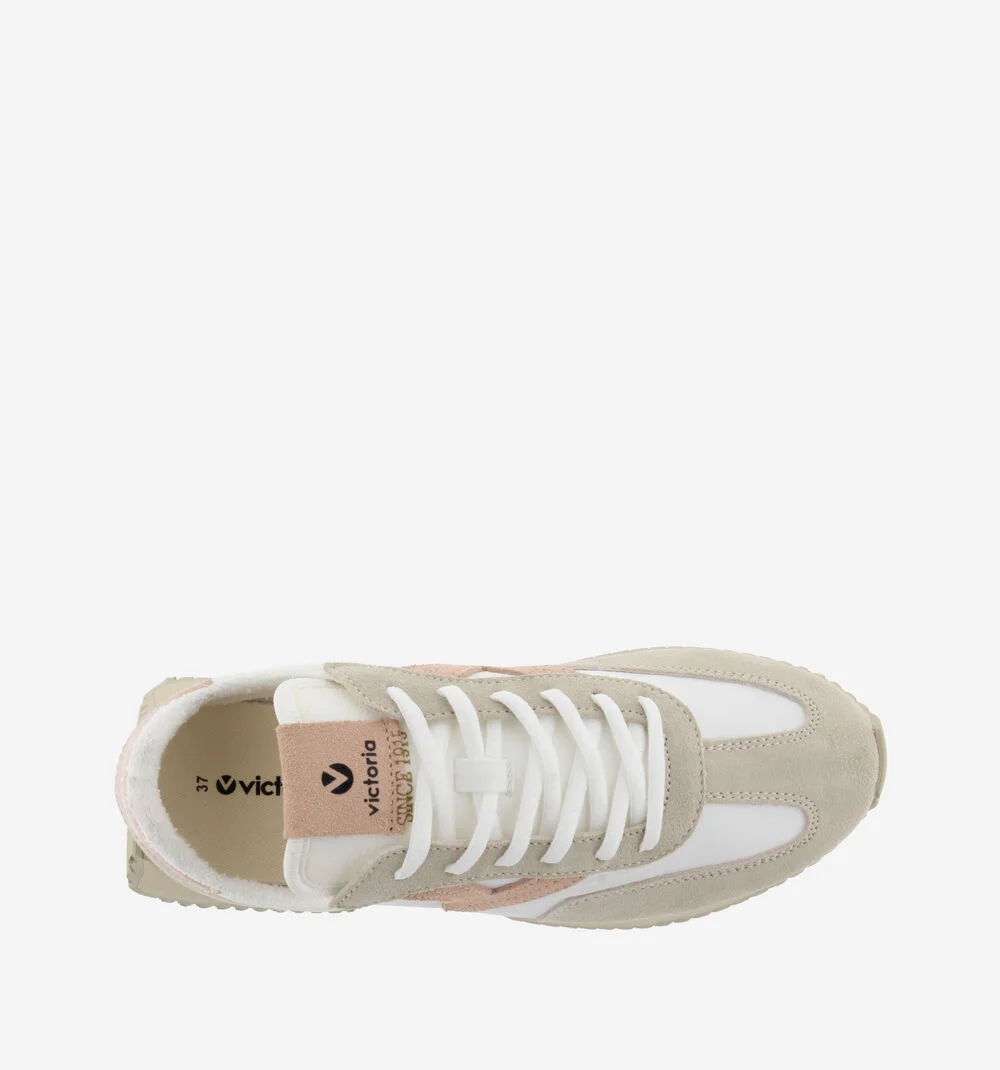 COSMOS CUIR FENDU RÉTRO Baskets semelle beige pour femme MELOCOTON