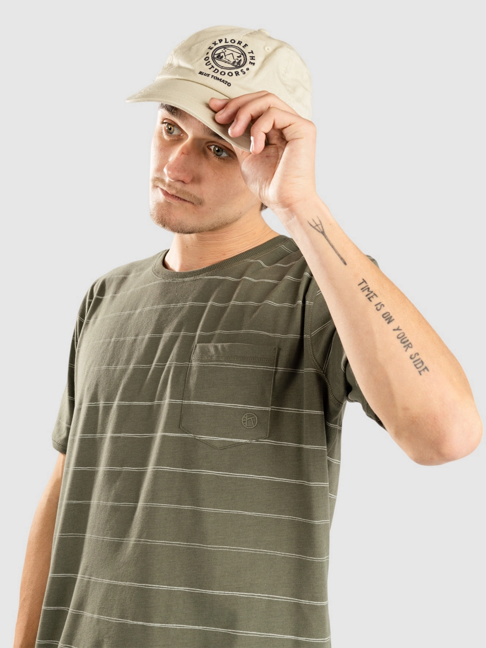 Kazane Moss T-Shirt beetle stripe
