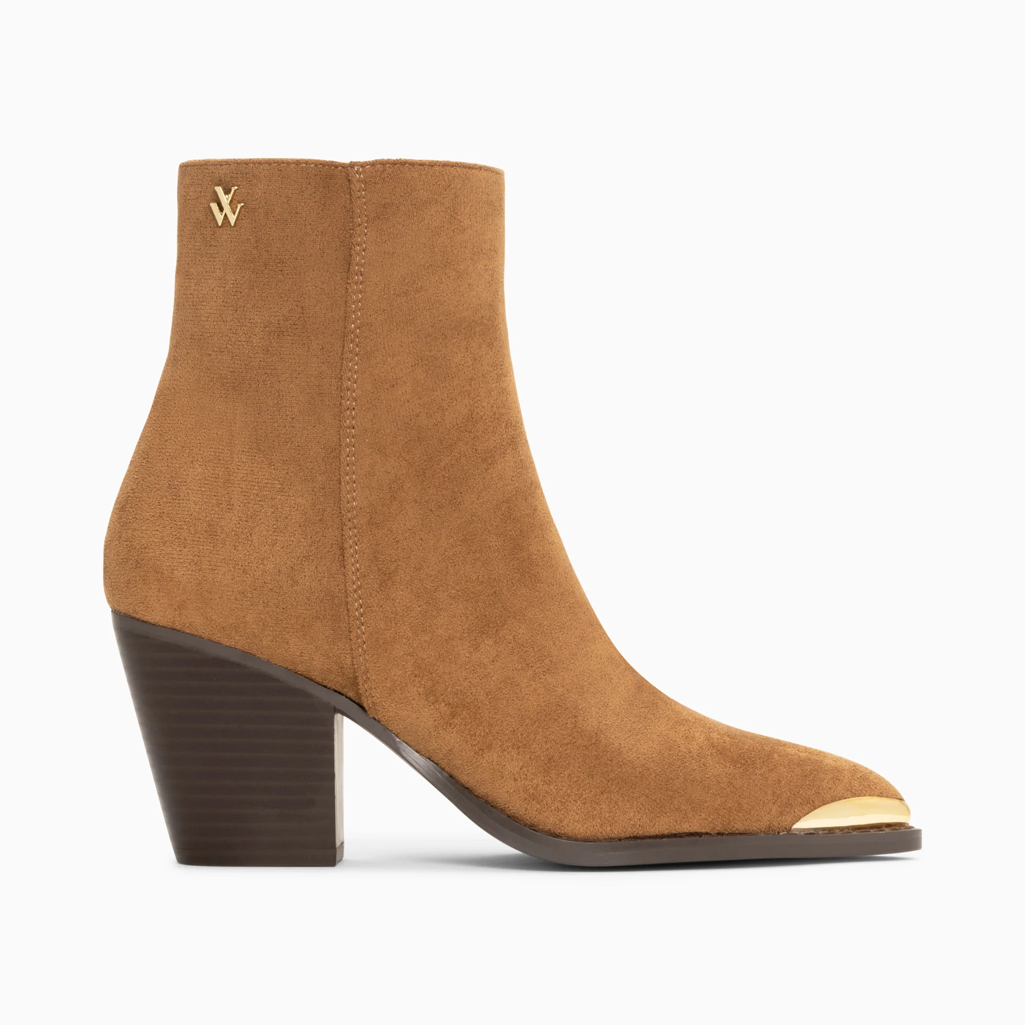 Bottines-Bottines santiags Jenn camel à talon