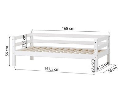 Hoppekids Eco Dream Juniorseng med Sengehest 90x200, Hvit