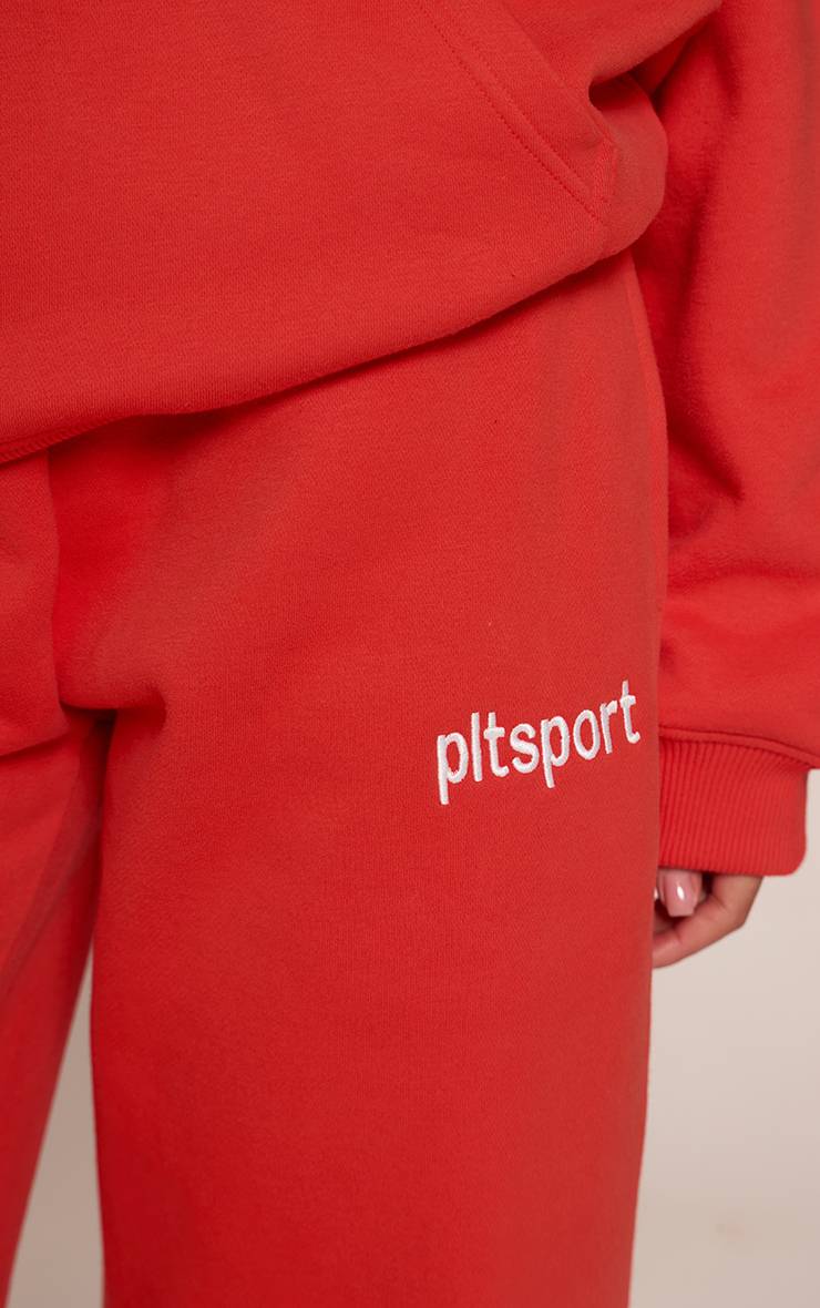 Rouge Pantalon De Jogging Droit En Molleton De Coton PLT Sport