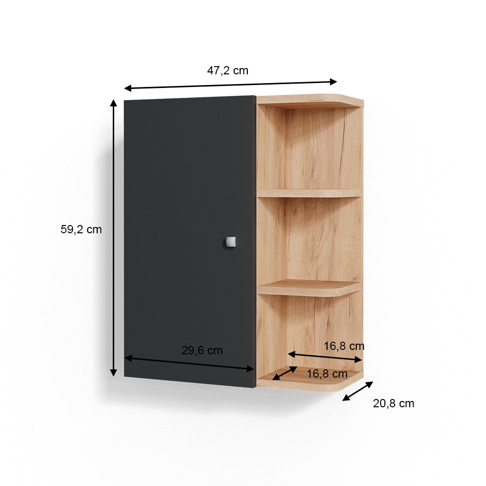 Vicco Hängeschrank Fynn Badschrank Badezimmerschrank mit Ablagen Badregal