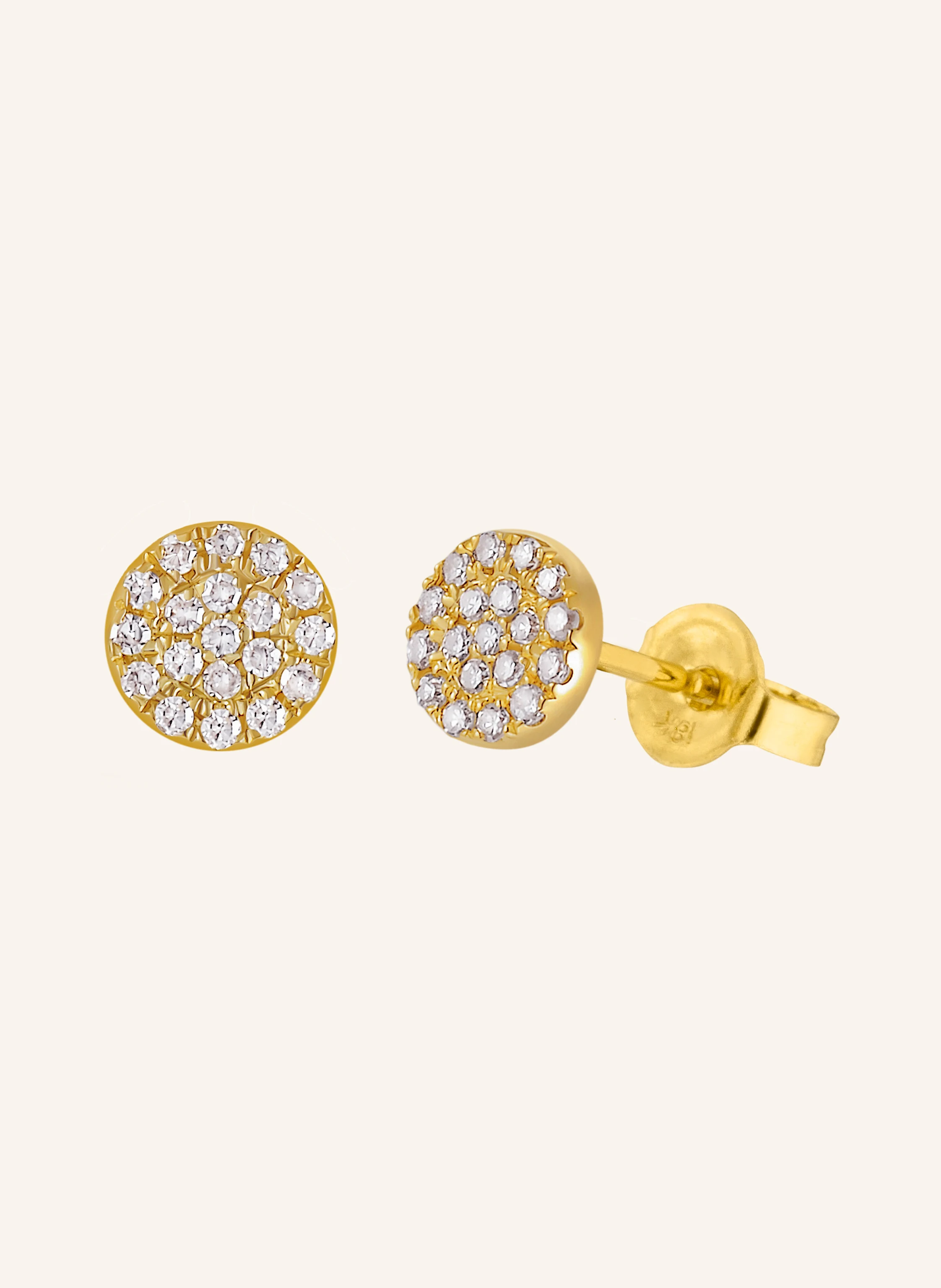 Leaf Ohrstecker PAVÉ aus 18 Karat Gelbgold mit Diamanten