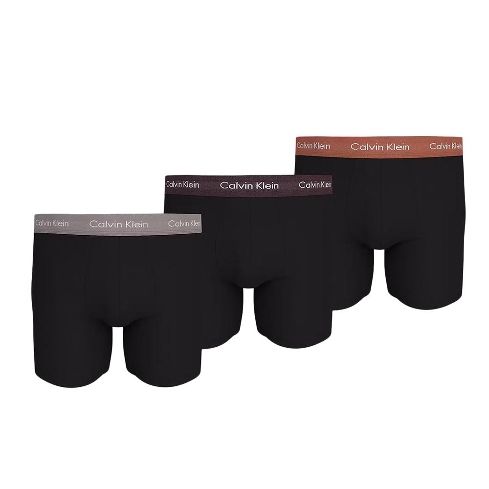 Calvin Klein Jeans X3 Boxers Bordeaux/Orange/Gris Homme Calvin Klein Jeans Boxer Brief 3