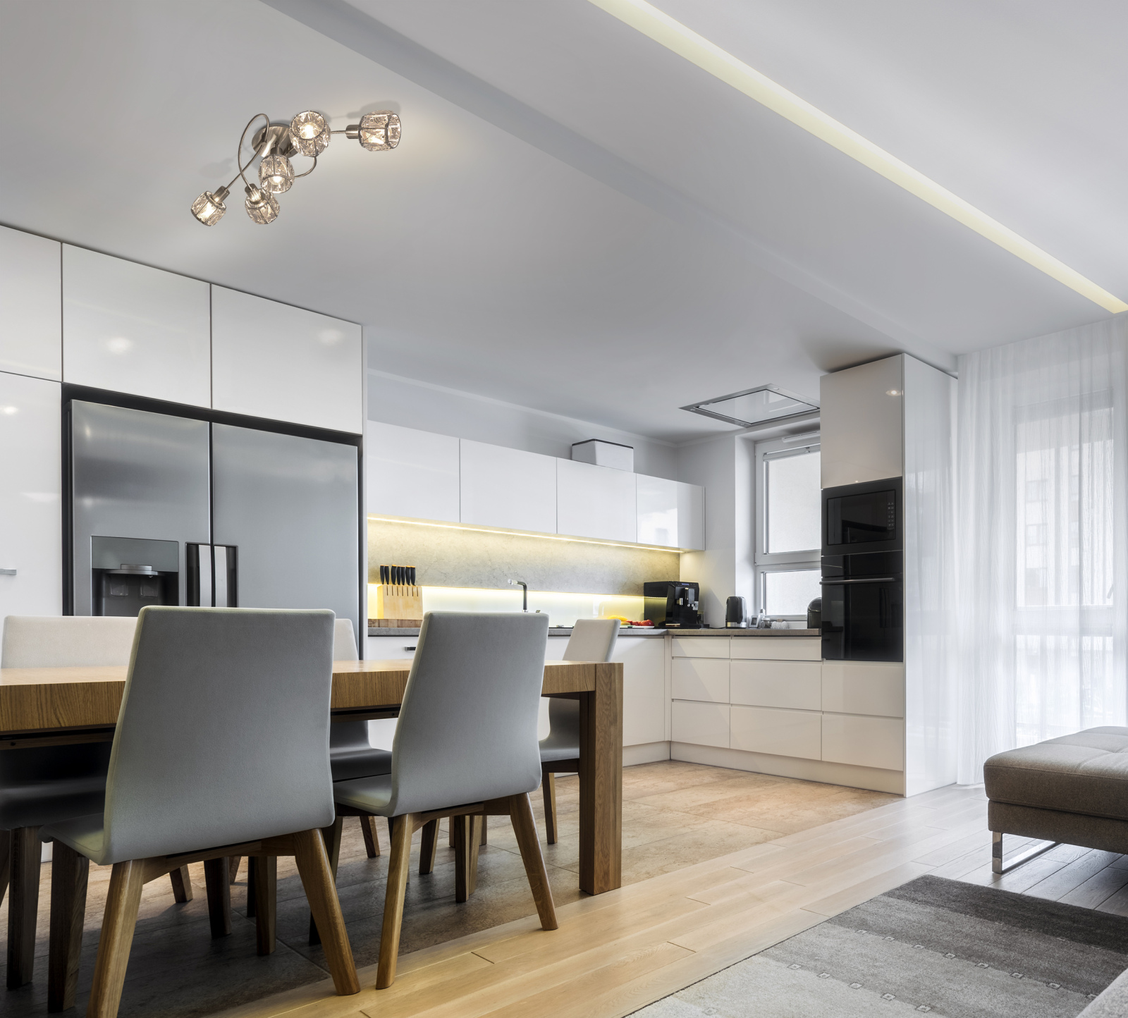 LED-DeckenleuchteJOSEFA - stahl-blank - 5-flammig