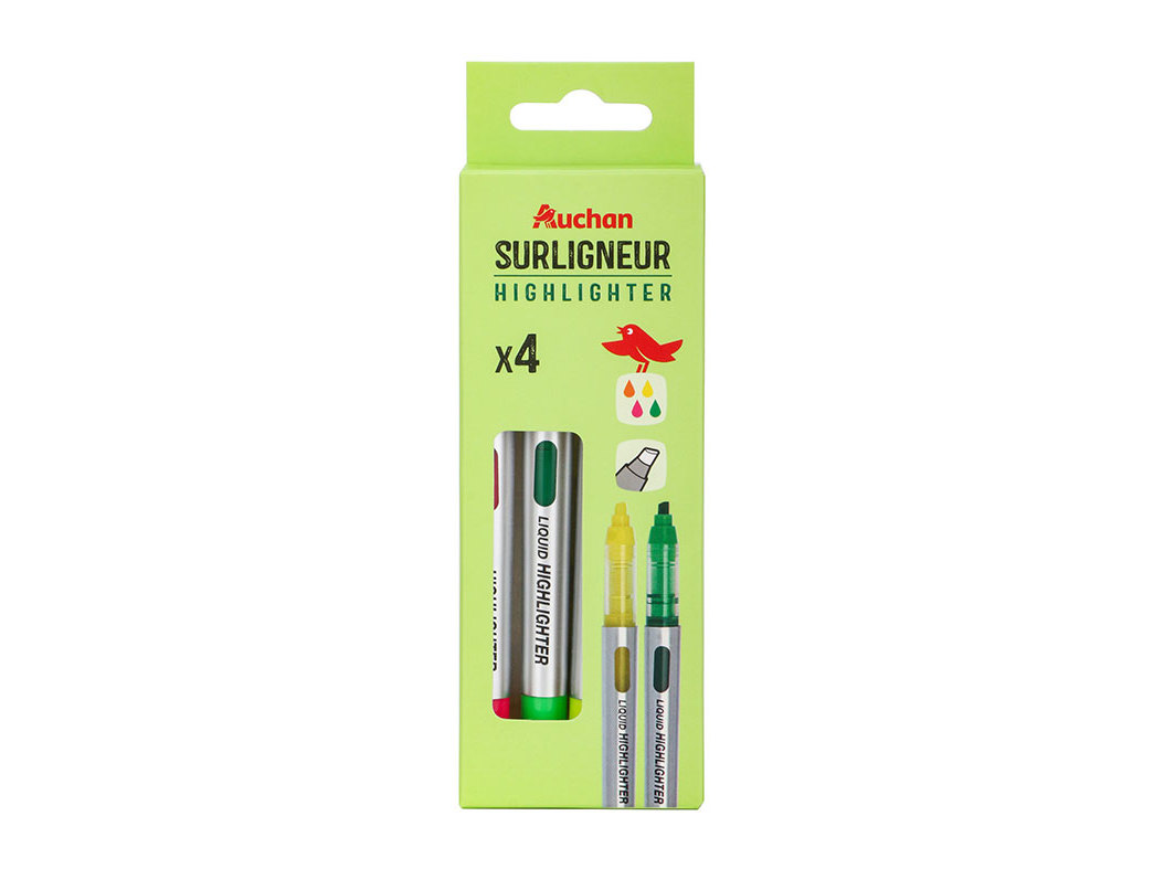 CONJUNTO DE 4 SUBLINHADORES AUCHAN
