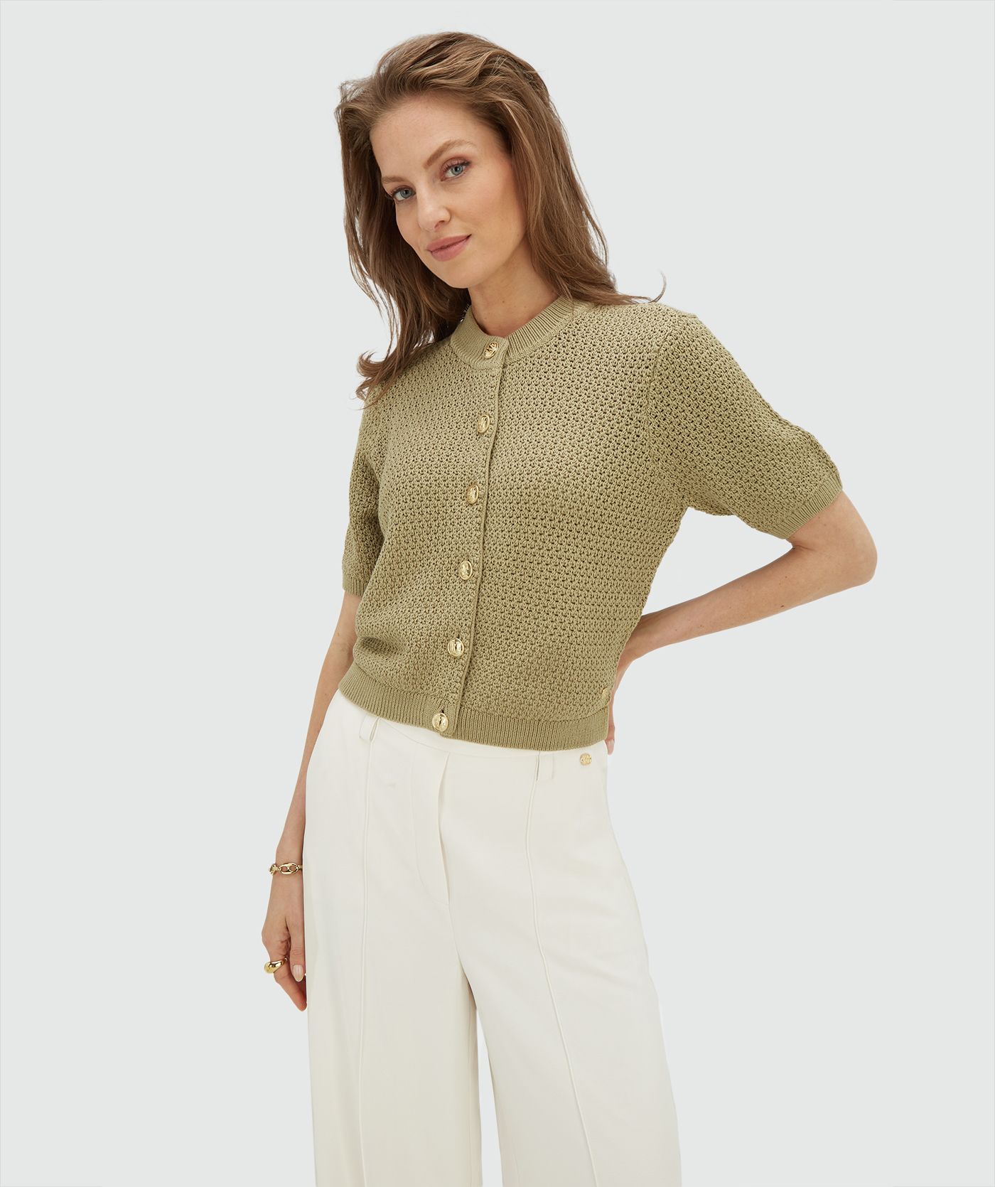 JV-YLIA regular fit vest - dark pistachio