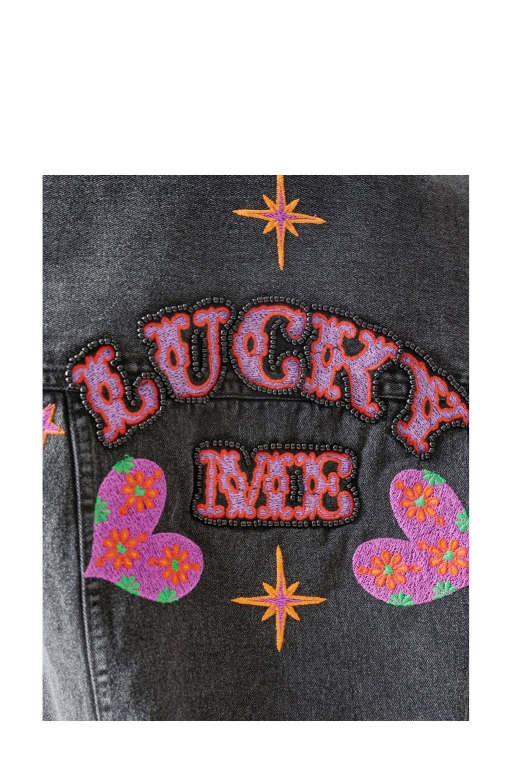Shoeby gilet met backprint antraciet