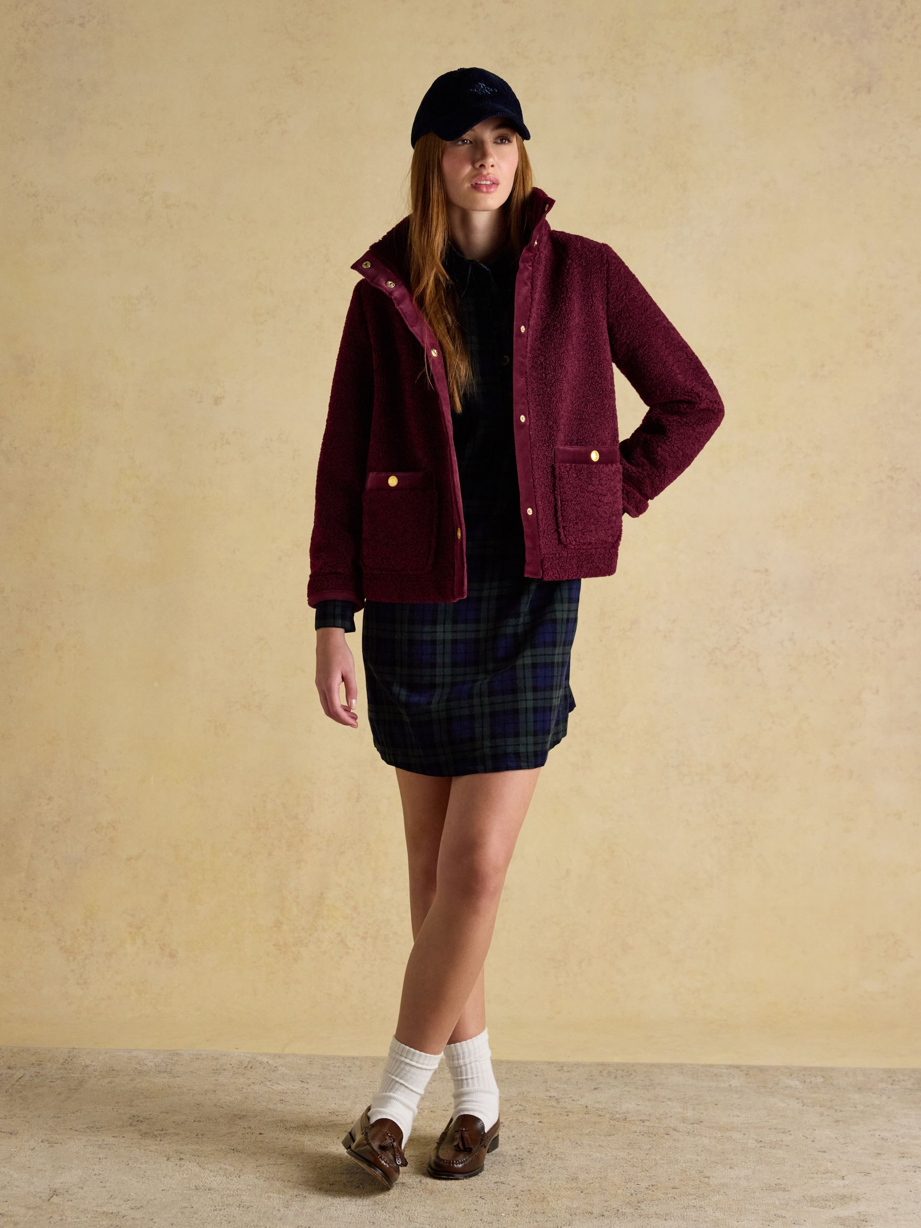 Bordeauxrood - Joules Fleur Fleece Jacket