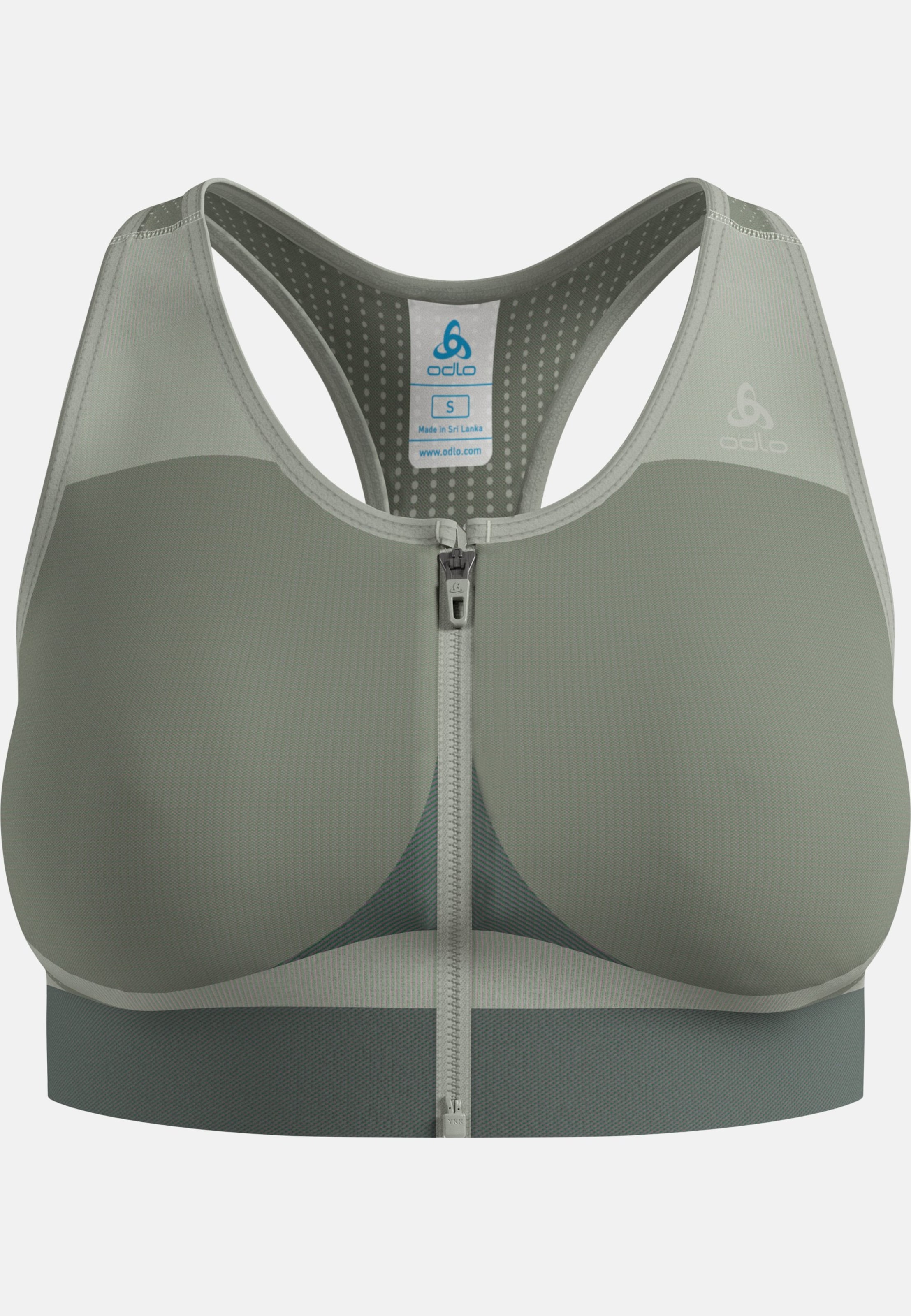 Seamless Sport-BH mit Reissverschluss und starkem Halt in urban chic - shadow