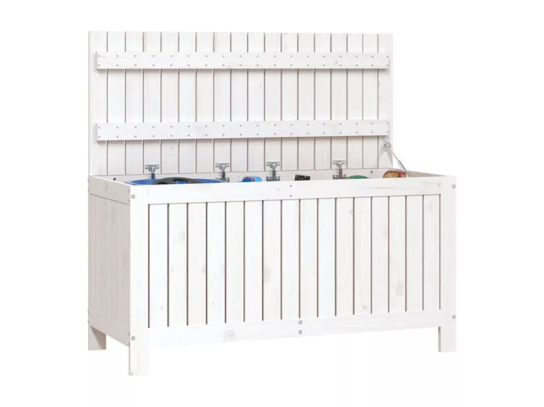Boîte de rangement de jardin Blanc 115x49x60 cm Bois de pin