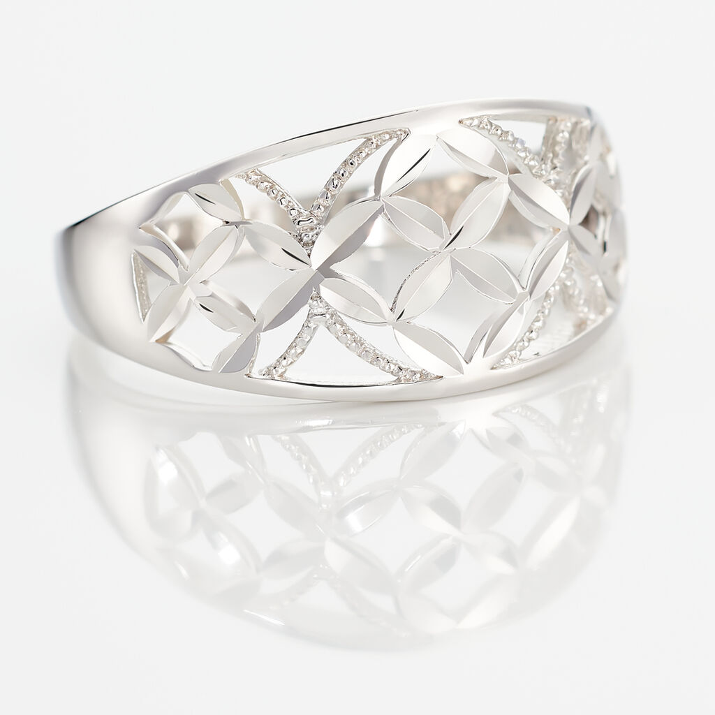 Bague Losangia Argent Blanc