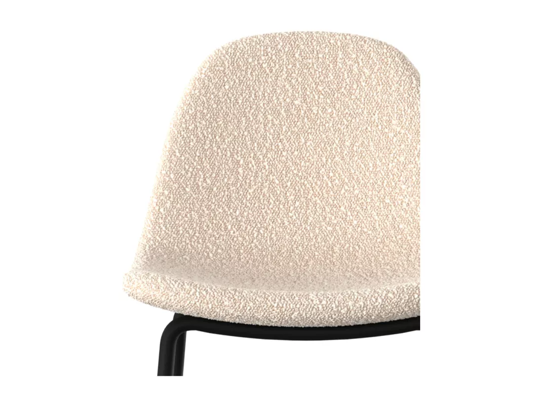 Lot de 2 chaises pour îlot central 65.5 cm en tissu bouclette beige - Henrik