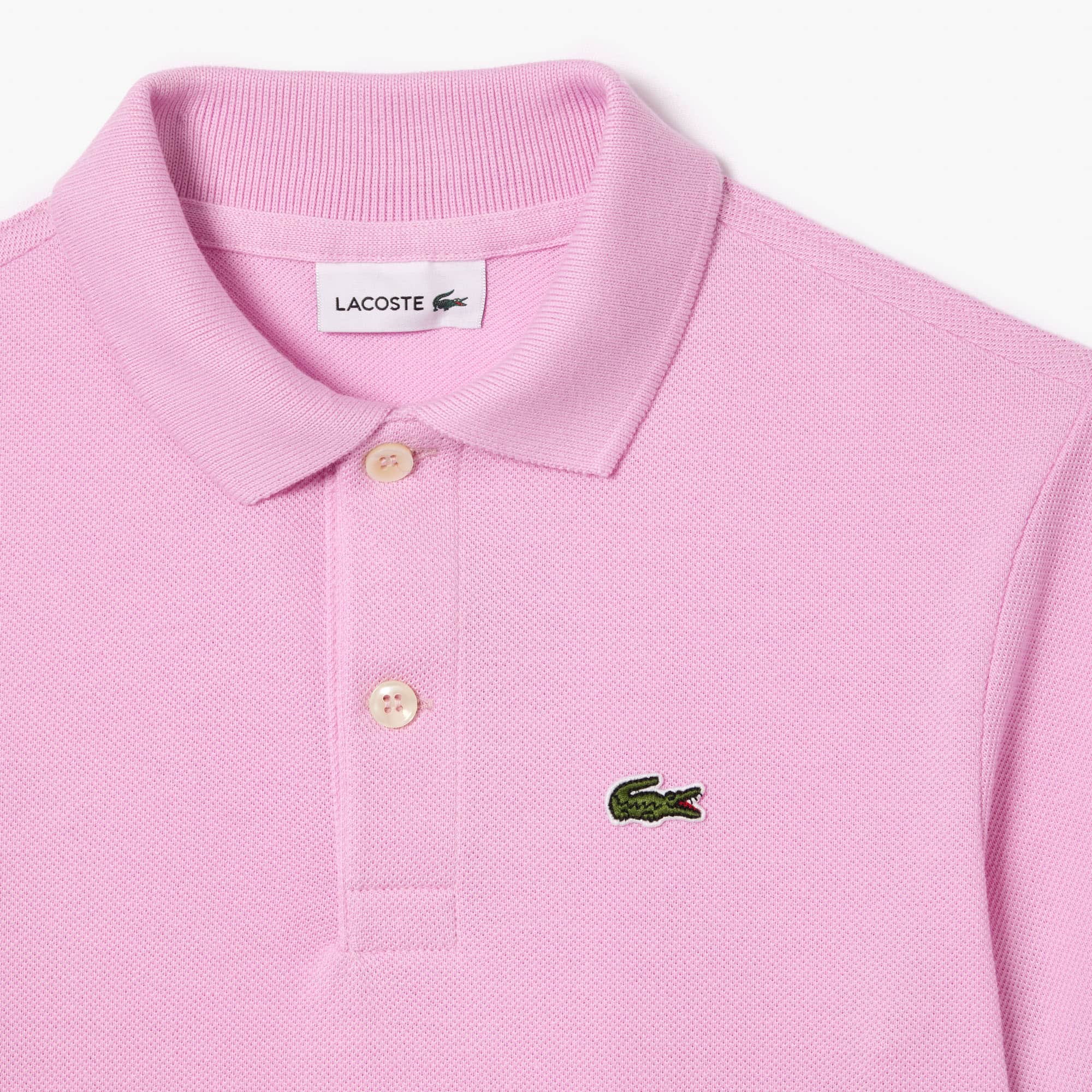 Polo enfant Lacoste regular fit en petit piqué uni Polos - Rose - Lacoste - Enfant