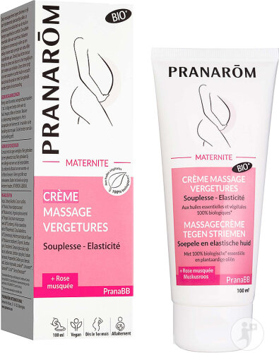 Pranarôm PranaBB Maternité Crème Massage Vergetures Bio Tube 100ml