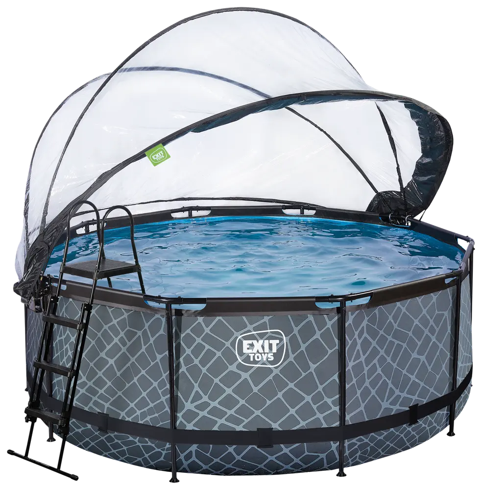 EXIT TOYS Pool Ø360x122cm med pumpe og skærm - Grå