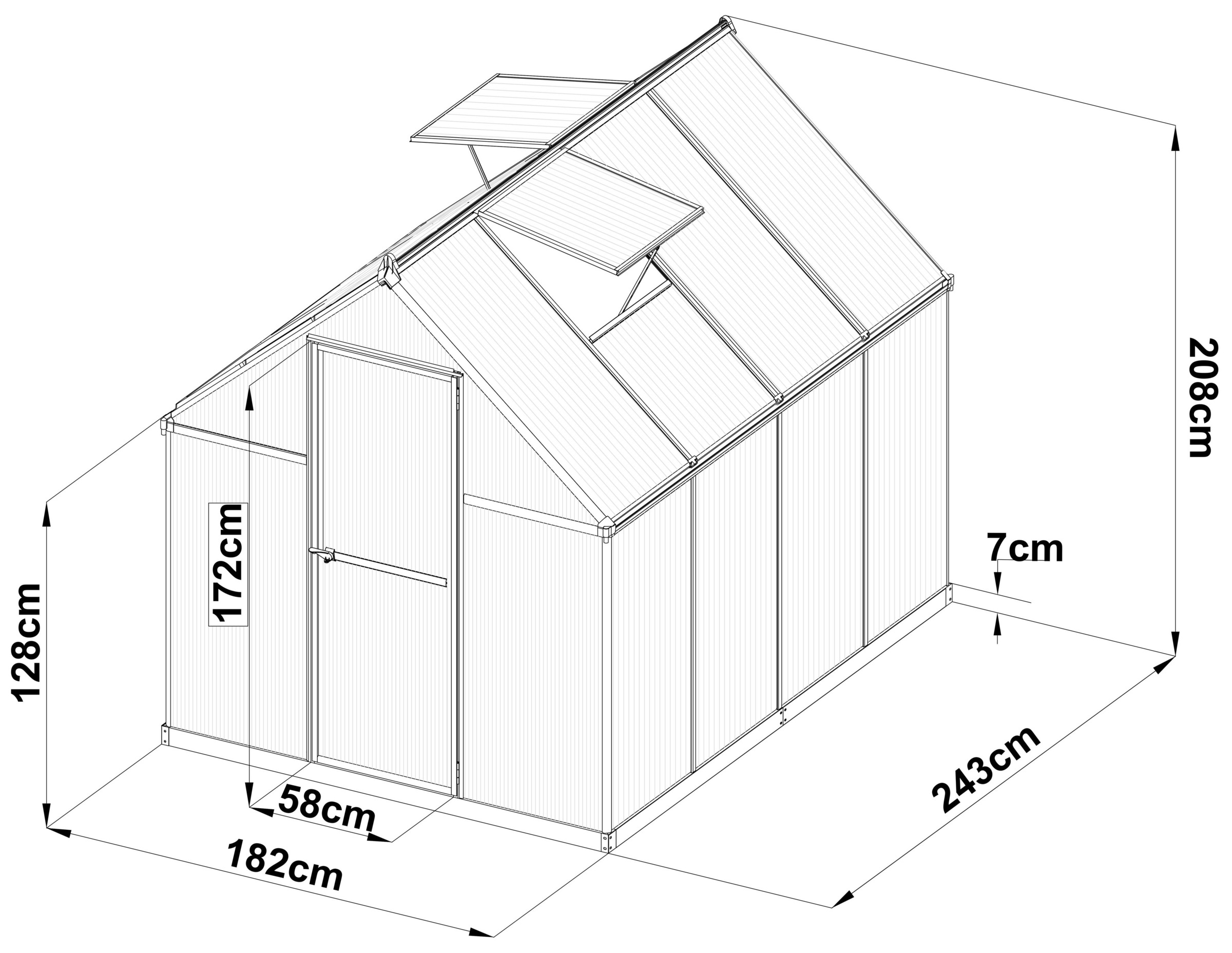 KONIFERA Gewächshaus mit Fundamentrahmen