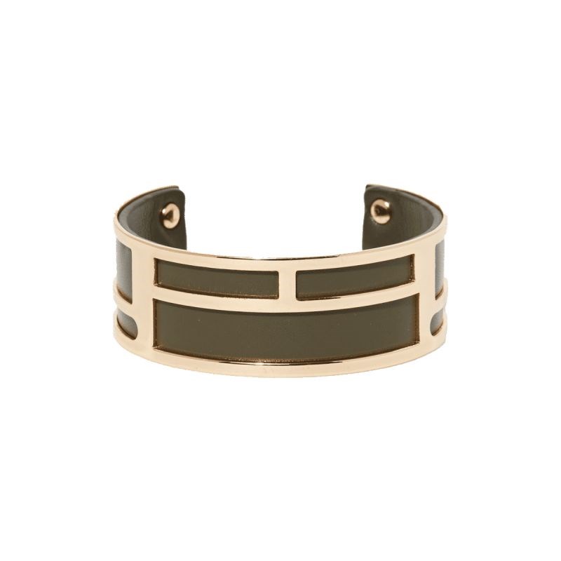 Bracelet émail simili cuir Vert 