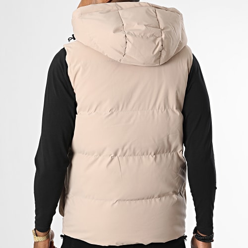 Doudoune Capuche Sans Manches Beige