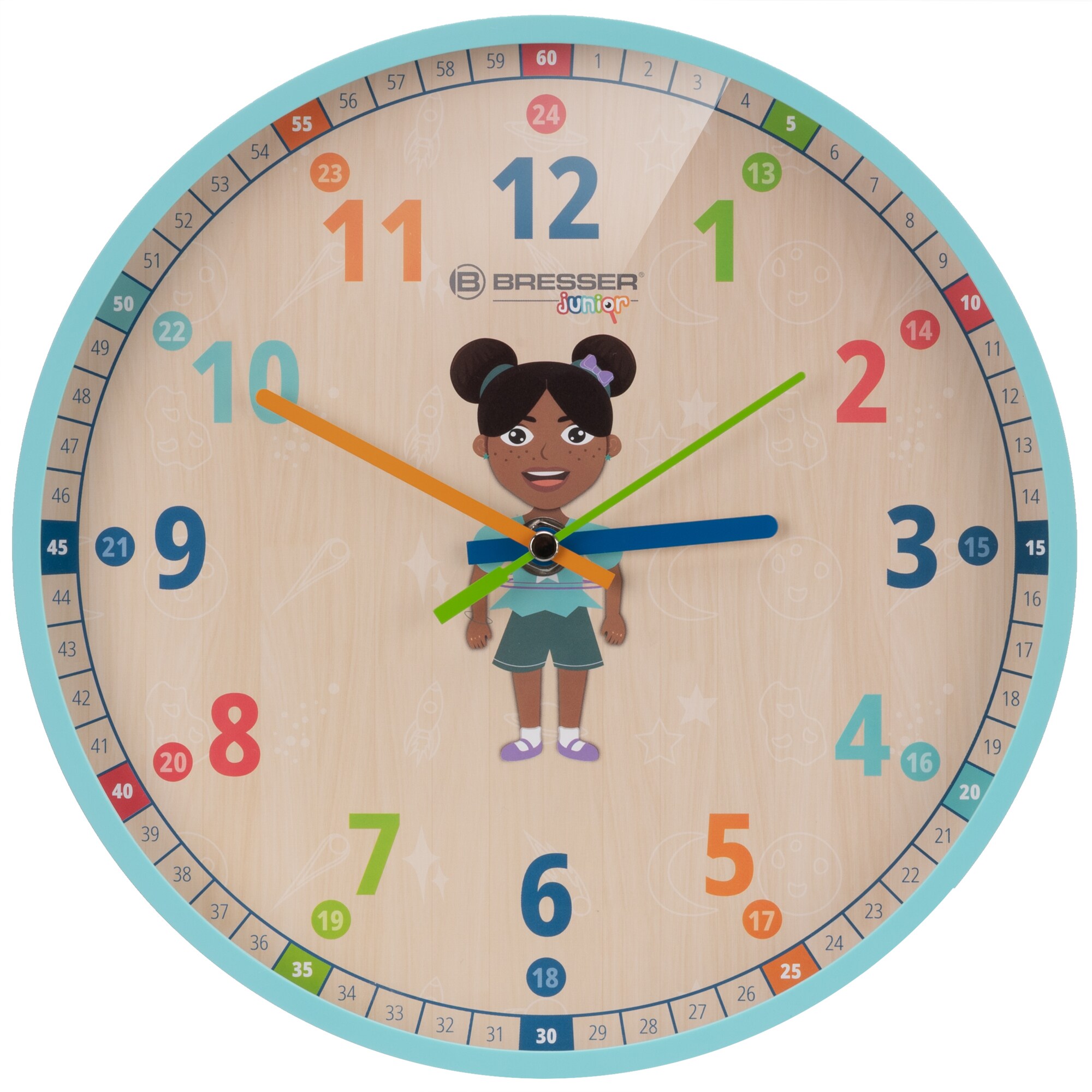 BRESSER JUNIOR Kinder-Wanduhr Farbe: orange