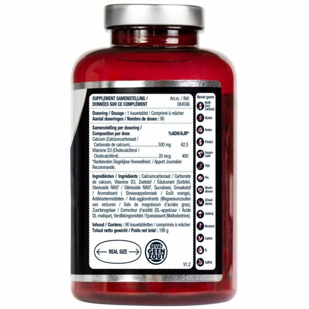 2x Lucovitaal Calcium 500mg + D3 20 mcg Kauwtabletten90 kauwtabletten