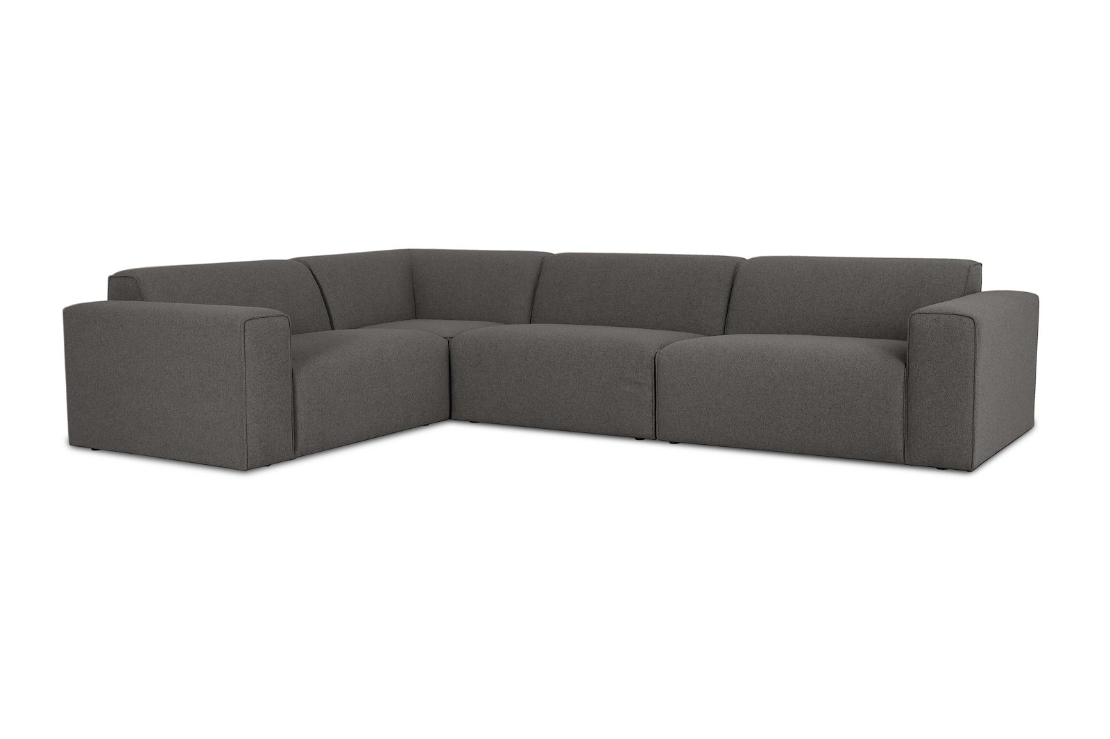 Styl hjørnesofa 1,5/3 hjørnesofa duo puter. Tekstil Lombardo 7 Antracite med sorte ben.