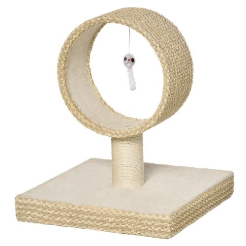 Arranhador circular bege para gatos Pawhut