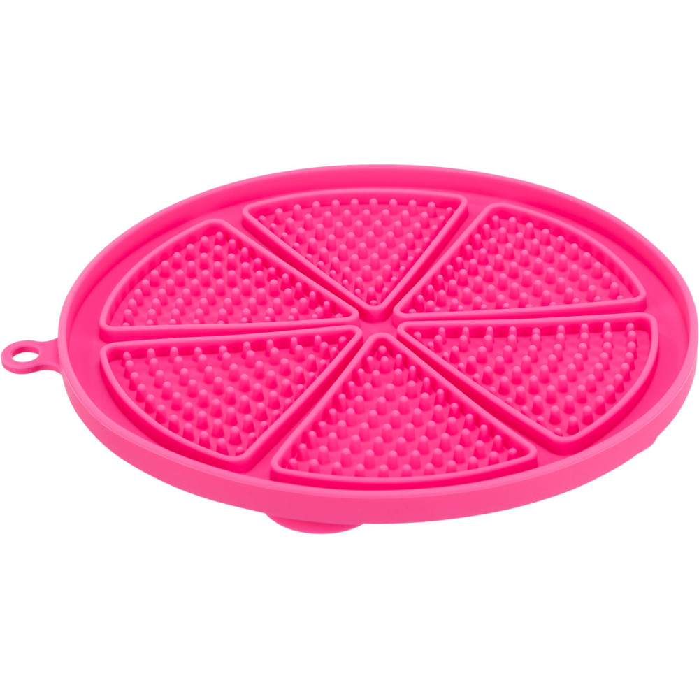 Tapis à lécher lick'snack avec ventouse 18 cm rose