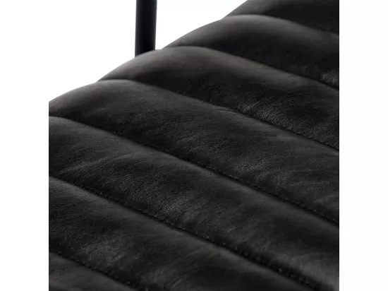 Chaise à bascule Noir Cuir véritable