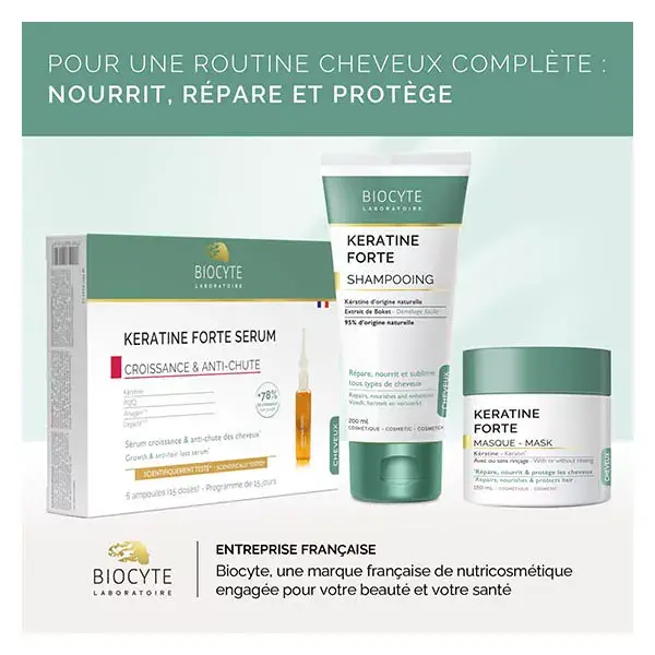 Biocyte Kératine Anti-Chute & Beauté des Cheveux Kératine, Biotine 60 Gummies