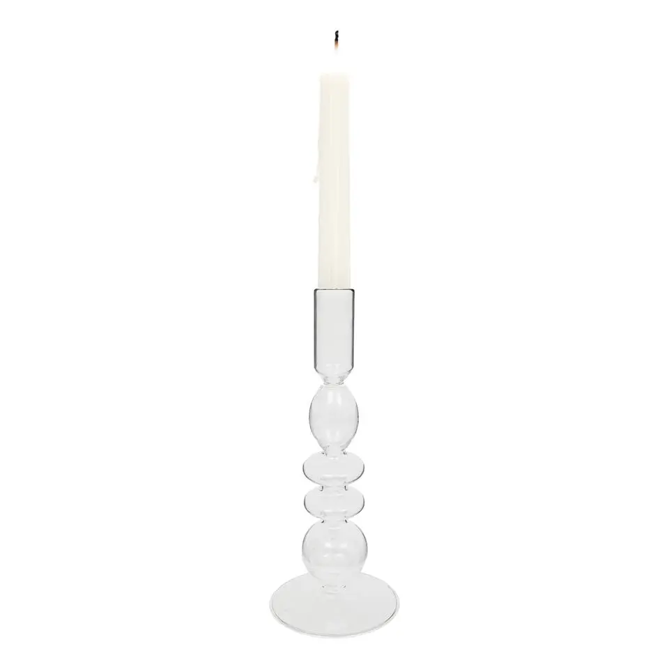 Atmosphera kaarsen kandelaar - dinerkaarsen - transparant - 22 cm
