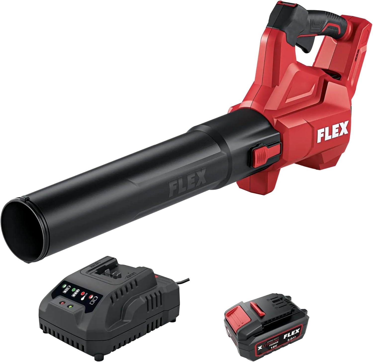 FLEX Aktion Akku Garten-Set GBL 18V – Akku-Laubbläser, 18V Akku und Ladegerät (Max. Schnittkapazität 35 mm, 18V / 5,0 Ah Akku) 534494
